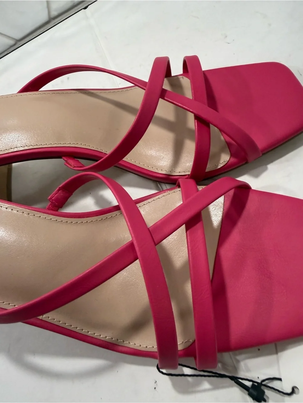 The Drop Woman’s Pink Amelie Strappy Square Toe Heeled Sandals Sz 9.5 NEW Summer